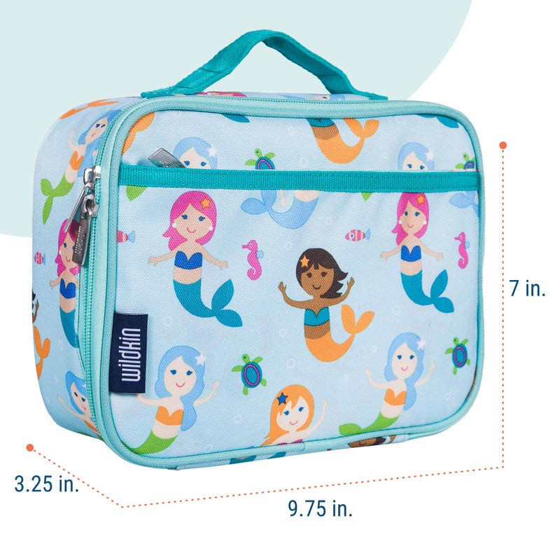 Wildkin Kids Insulated Lunch Box â€“ Durable and Reusable for School & Travel - Mermaids - Image 3
